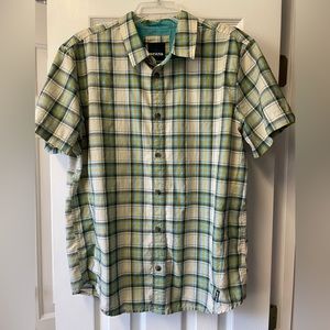 Prana plaid Graden short sleeve hiking shirt Size Medium